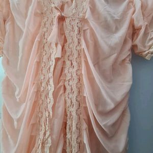 2 piece Pretty peach lacy delicate Nighty Gown Set