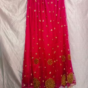 Sale !!Rose-pink Embroidery Lahenga-choli