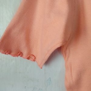 Baby Peach Ribbed Crop Top