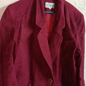 Women's Oversized Formal Coat Blazer Maroon