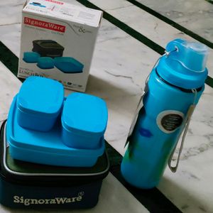 Combo Of Signoware Lunch Box & LOTTO water Bottle