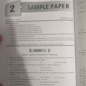 Mathematics Sample Papers