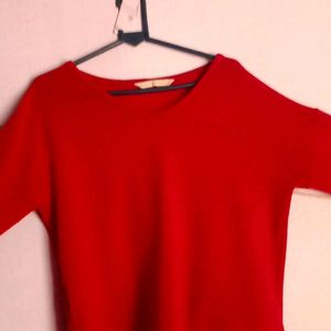 Red Colour Full Sleeves Elegant Top