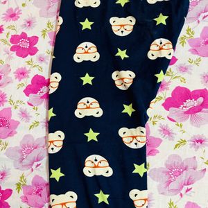 Navy Blue Cartoon Printed Lower