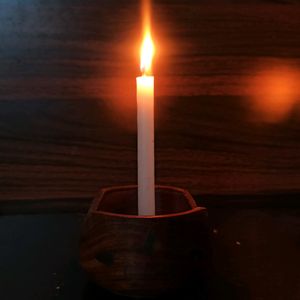 Wooden Candle Cum Cup/Glass Holder