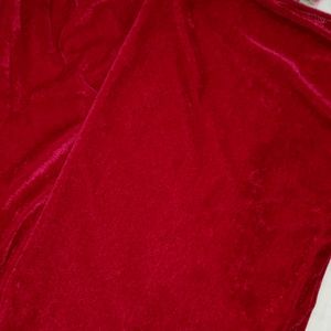 Magenta Leisure Wear Pyjamas In Velvet Fabric