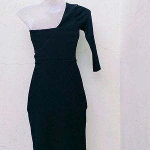 Zara One Shoulder Black Dress 🖤 ✨🔥