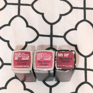 Set Of 3 - Maybelline New York lipsticks💄💄💄✨✨