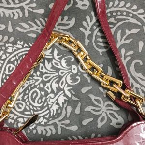 Cherry red Pattern Shoulder Bag.