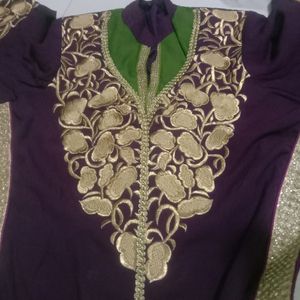 Afgani Kurta  Golden Salbar  Duptta Sat Suit