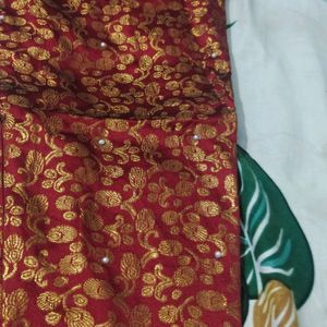 Mehroon Valvet Kurta Pant Net Chunni