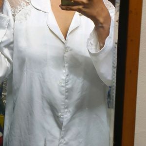 Vera Wang white satin shirt