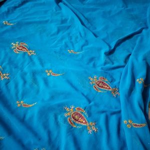 Firozi Blue Saree