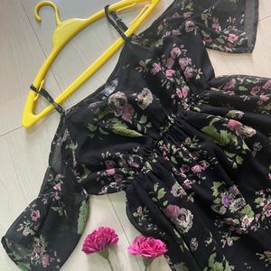 Femmella Black Floral Maxi Dress