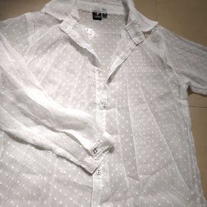 White Transparent Shirt For Women