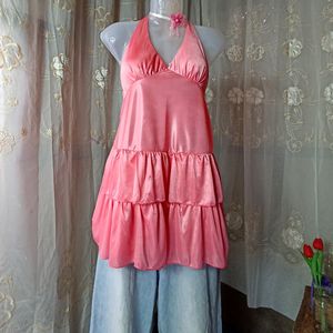 Y2k Style Ruffled Tie Up Dress Top 🌷