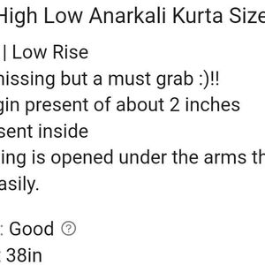 Layered High Low Anarkali Kurta Size M