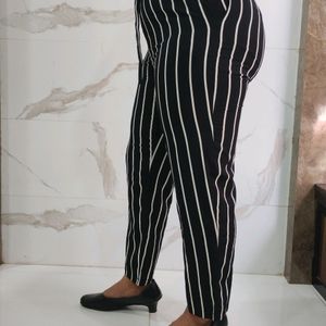 Striped printed trouser