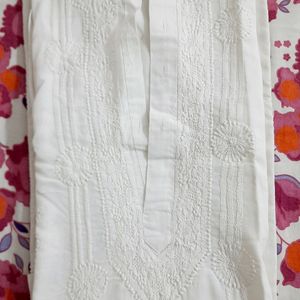 Men White Chikankari Kurta 3