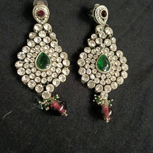 Ad Earrings With Kundan