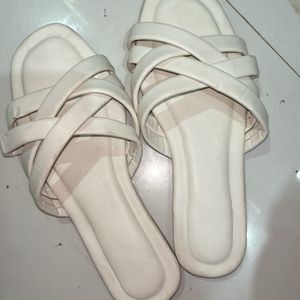 White Flats Sandals