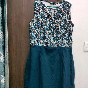 Tokyo Talkies Navy Blue Printed Midi Dress