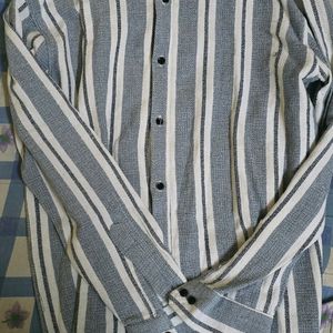 Zara Balck And White Striped Casual Cotton Shirt