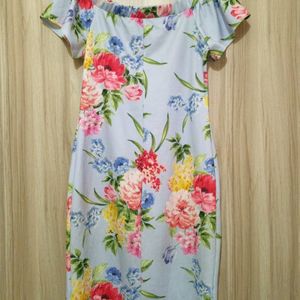 Primark Fitted Floral Midi Dress For Womens