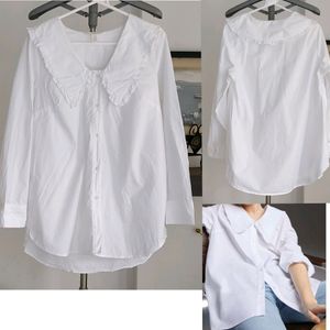 H&m Large-collared blouse Deep Neck-longsleeves