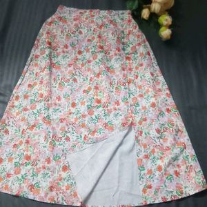 Summer Floral Slit Aline Skirt