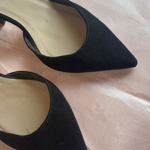 Black Block Heels Front Closed