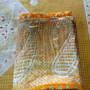 Golden yellow With Silver Silk Saree