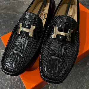 Men’s Hermes Croco Leather Top Quality Loafer