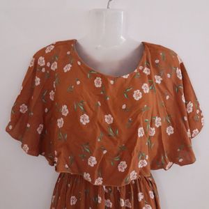 Brown Printed Dress (Women's)