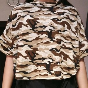 Army Print Crop Top