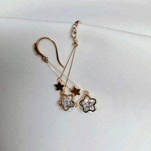 DOUBLE STAR STUDDED DANGLERS EARRING