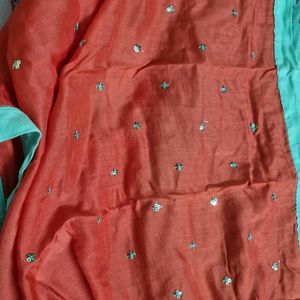 Kurta With Tikki And Thread Work & Duppata