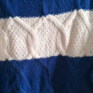 Blue and white sweater