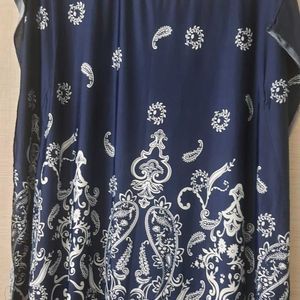 Kaftan Women Top Blue Color with white prints