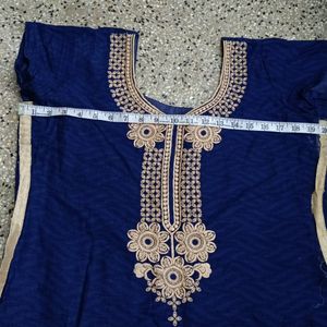 Used Navy Blue Salwar Suit