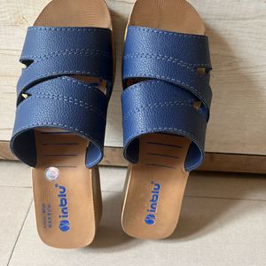 Blue Flatform Sandals