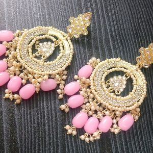 Pink Jhumka Earrings