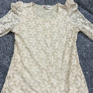 Top For Sale - Netted Puff Sleeves