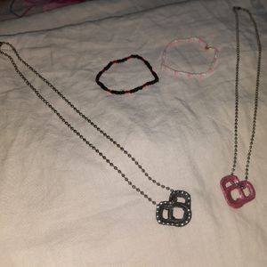 MATCHING PINK & BLACK Necklaces + Bracelets