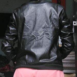 Women Solid Leather Jacket