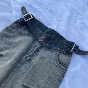 Vintage Y2K Fishtail Maxi Denim Skirt