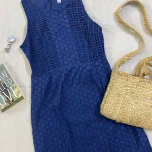 Navy Blue Cotton Summer Dress