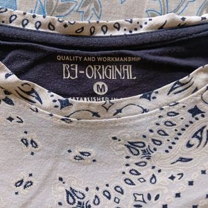 Combo Of 3 Tshirt Blue,White Printed,Black