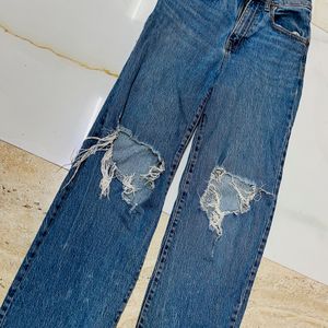 Ripped Wide Leg Jeans