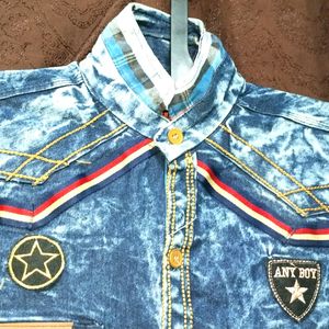 Denim Shirt fancy style/Rhinestone/Unique attract